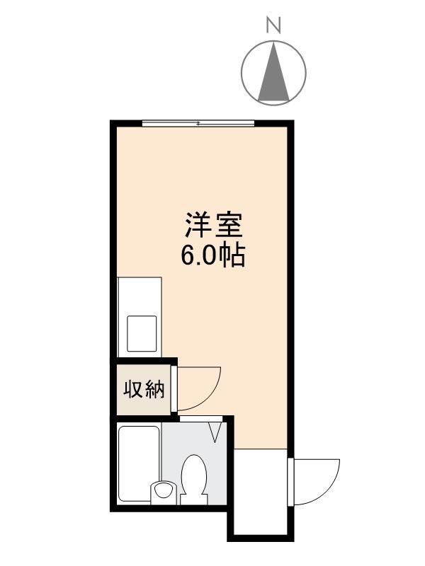 山口ハイツ(ワンルーム/2階)の間取り写真