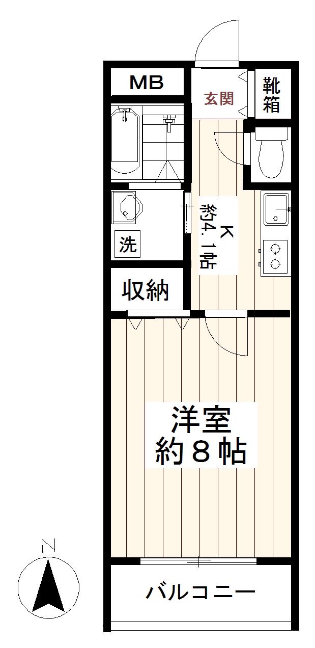 ラトゥール(1K/3階)の間取り写真