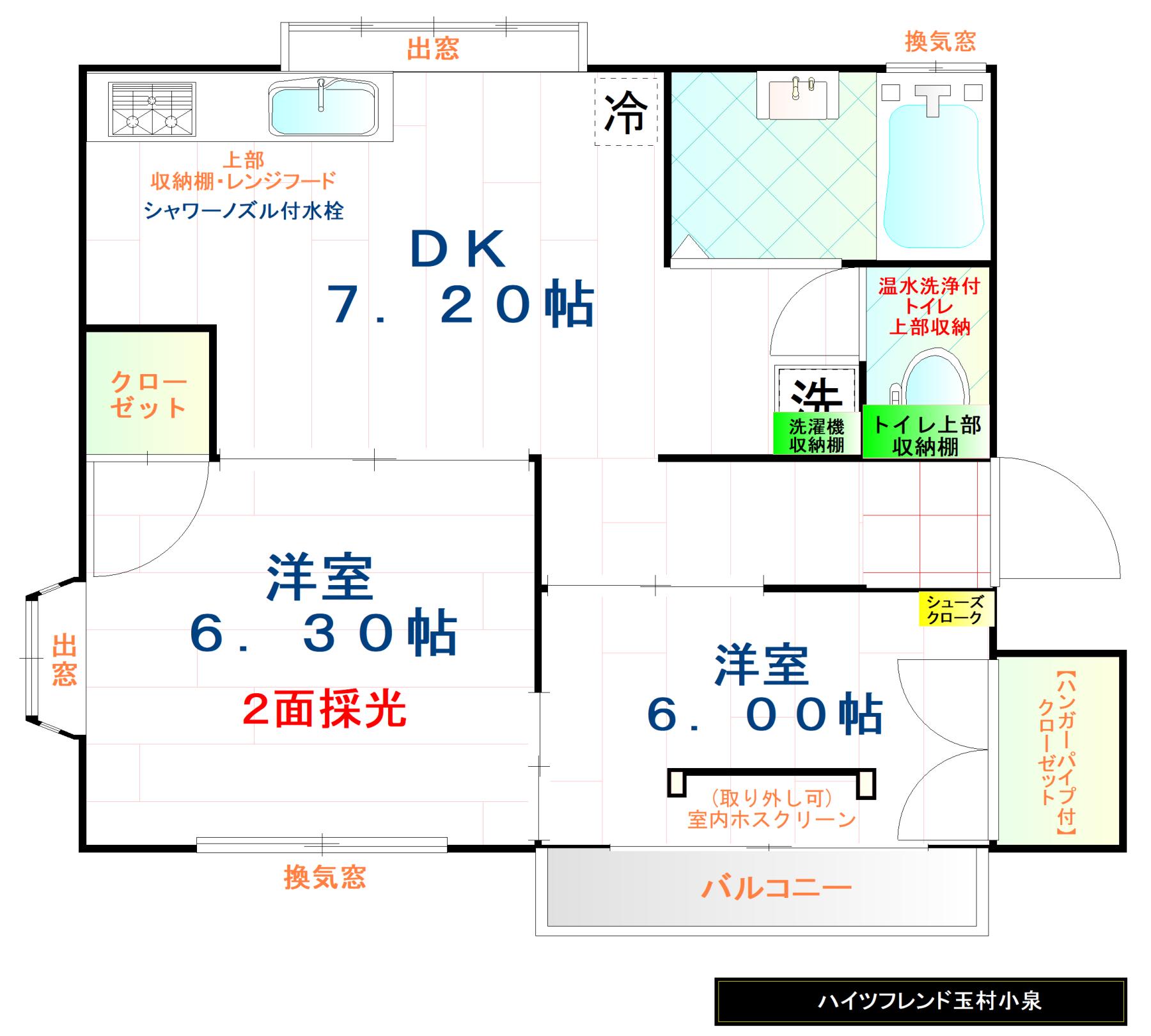 ハイツフレンド玉村小泉 A TYPE(2DK/1階)の間取り写真