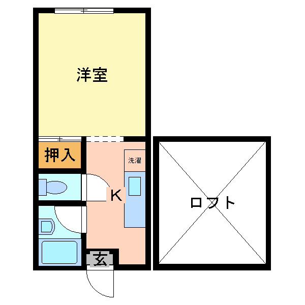 シュタットM(1K/2階)の間取り写真