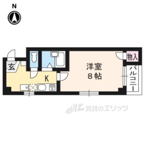 REVERY朱雀(1K/4階)の間取り写真