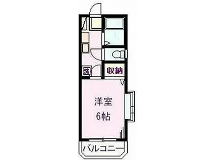 カーザフローラ(1K/1階)の間取り写真
