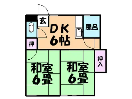 斉藤アパート(2DK/1階)の間取り写真