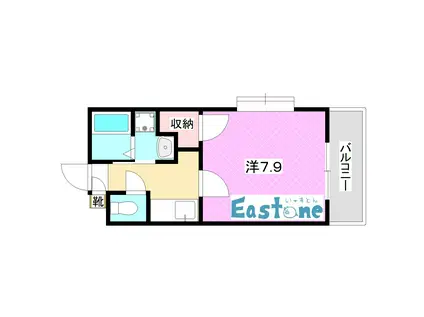 GRAND CIMA ZERO(1K/4階)の間取り写真