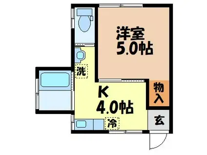 ファボリート西小島(1K/1階)の間取り写真