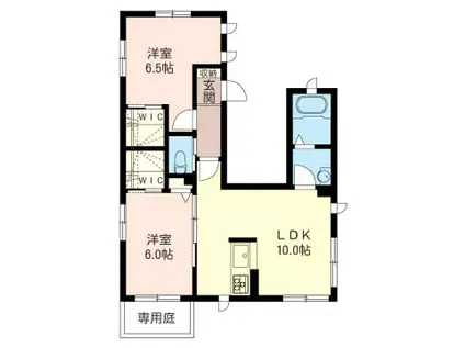 ソレアード(2LDK/1階)の間取り写真