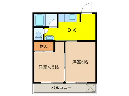 パストラルハイツ岐阜羽島(2DK/2階)の間取り写真