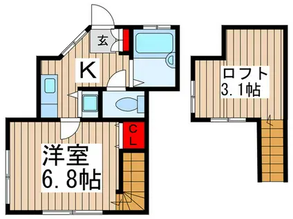 メゾン直希(1K/1階)の間取り写真