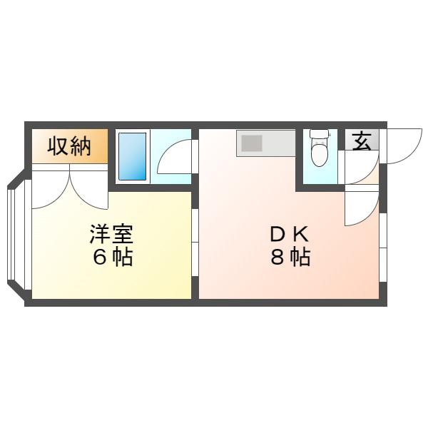 シャルマン永福(1DK/1階)の間取り写真