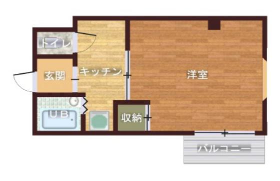コスモクイーン鹿田(1K/4階)の間取り写真