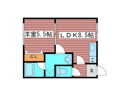 コージーコート西岡(1LDK/2階)の間取り写真