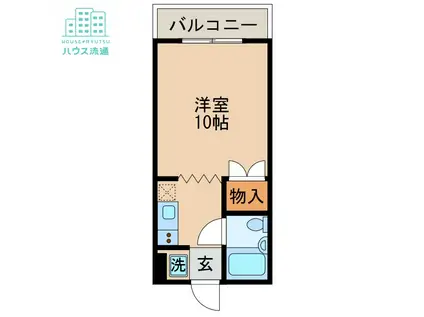 フラットワン(ワンルーム/4階)の間取り写真