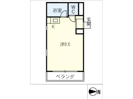 MEITOS藤ケ丘(ワンルーム/1階)の間取り写真