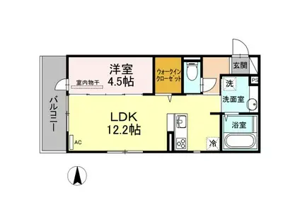 DーROOM飯倉中央(1LDK/3階)の間取り写真