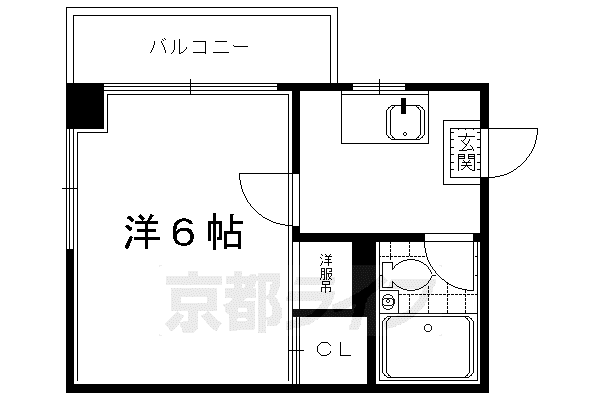 ハイム河合(1K/3階)の間取り写真