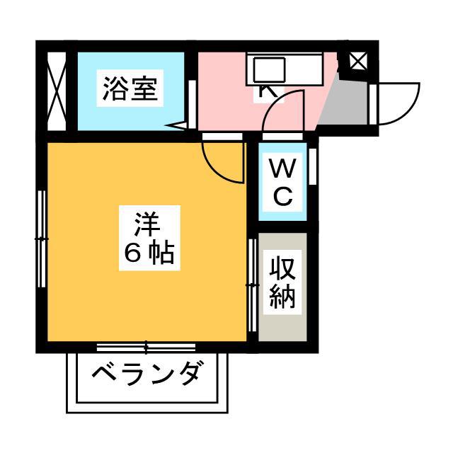 第1米友ビル(1K/4階)の間取り写真