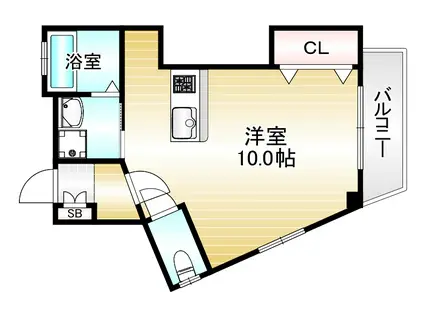 ヴァンテアン(ワンルーム/1階)の間取り写真