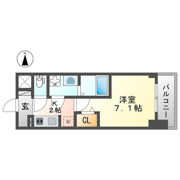 S-RESIDENCE一宮駅前(1K/4階)の間取り写真