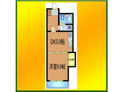 ベルビュー田無(1DK/5階)の間取り写真