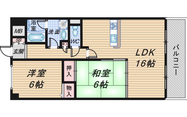 西緑丘プラザビル(2LDK/3階)の間取り写真