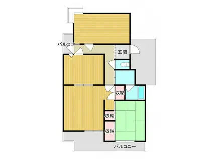 幸コーポ(2LDK/2階)の間取り写真