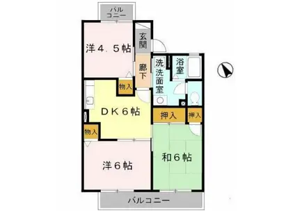 グランディール福田(3DK/1階)の間取り写真