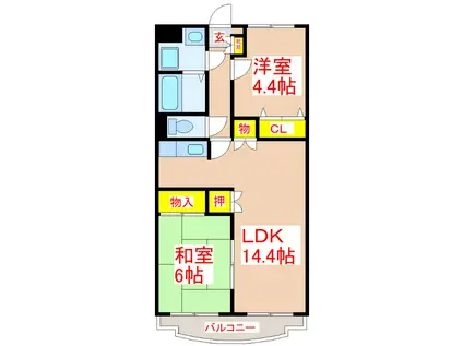 ドリームマンション(2LDK/3階)の間取り写真