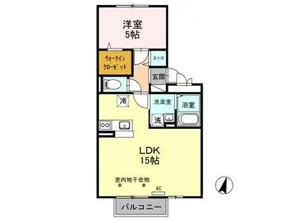 ハーベシアス B202(1LDK/2階)の間取り写真