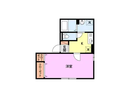 パルティールII(1K/1階)の間取り写真