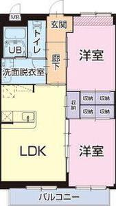 ぐりーんはうす(2LDK/2階)の間取り写真