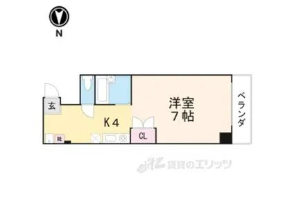 グランドソレーユ(1K/6階)の間取り写真