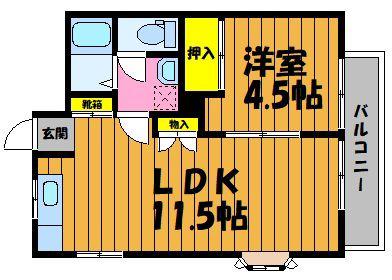 モントーレ堀南(1LDK/2階)の間取り写真
