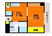 マンション樹宝(1DK/3階)の間取り写真