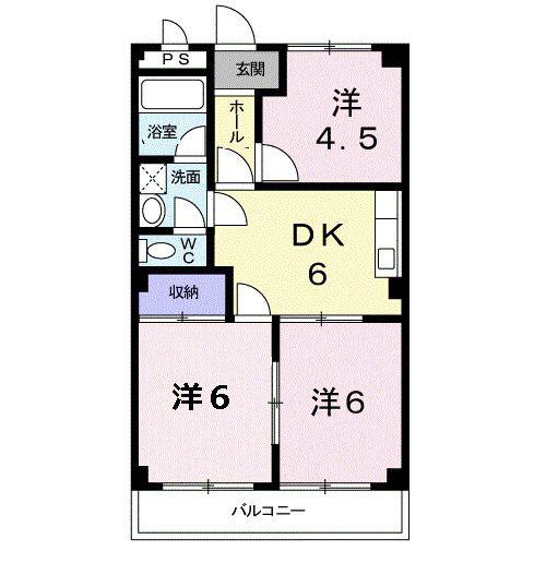 ニューハートランド(3DK/2階)の間取り写真