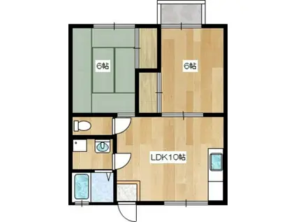 メゾンエクセラ N・S(2LDK/1階)の間取り写真