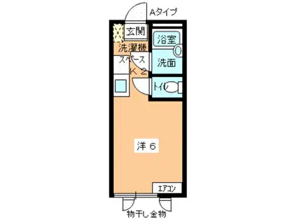 ライトハウス21 A(1K/1階)の間取り写真