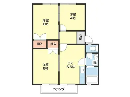 エスペラント(3DK/2階)の間取り写真