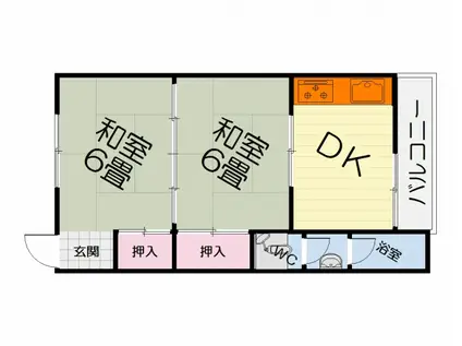 マスターズエル高師浜5805(2DK/2階)の間取り写真