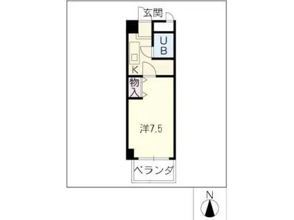 ボヌールタナン(1K/2階)の間取り写真