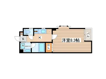 ハイツグロー(1K/3階)の間取り写真