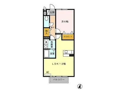セジュール松葉(1LDK/2階)の間取り写真