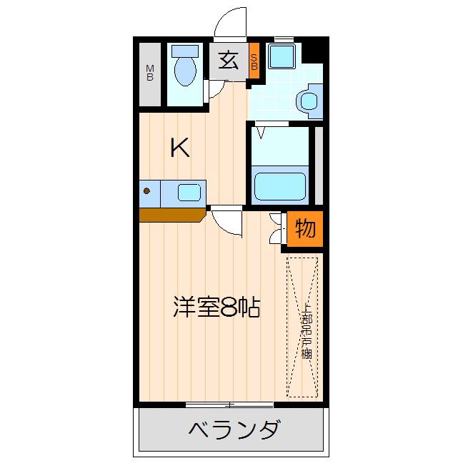 サンフレンドユーマンション(1K/2階)の間取り写真