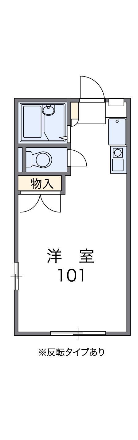 レオパレスミライ(1K/1階)の間取り写真