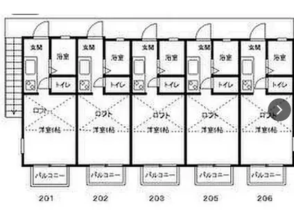 エステート・ピアK(1K/2階)の間取り写真