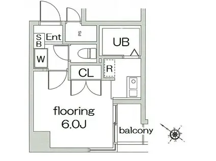 グランヴァン水天宮(1K/9階)の間取り写真