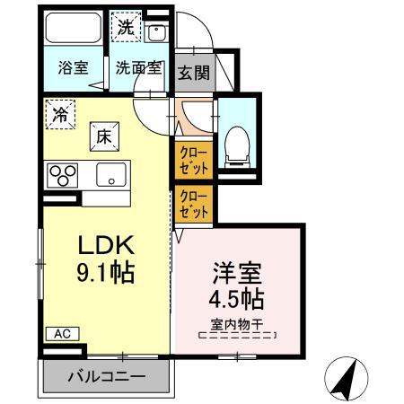 コーポ藤原VI(1LDK/1階)の間取り写真