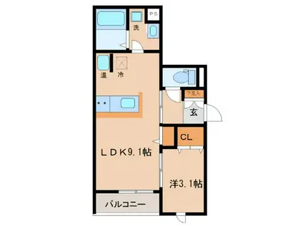 アーバンコートII(1LDK/1階)の間取り写真