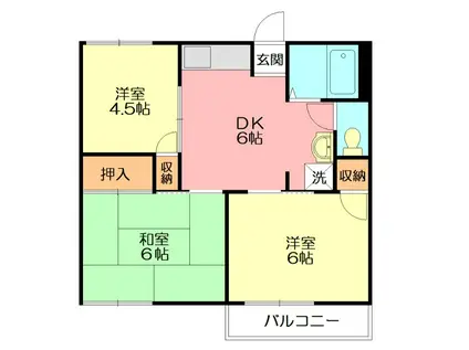 コーポ白山B(3DK/2階)の間取り写真
