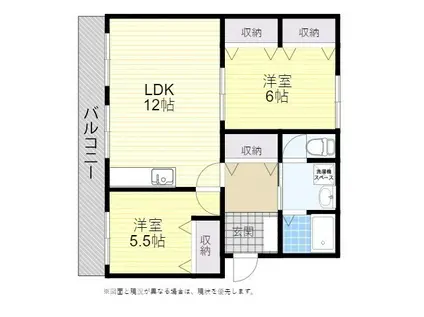 コーポ市原(2LDK/2階)の間取り写真