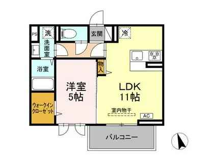 ヴィラH&H(1LDK/2階)の間取り写真
